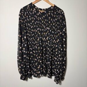 ASOS Black and White Relaxed Ruffled Blouse